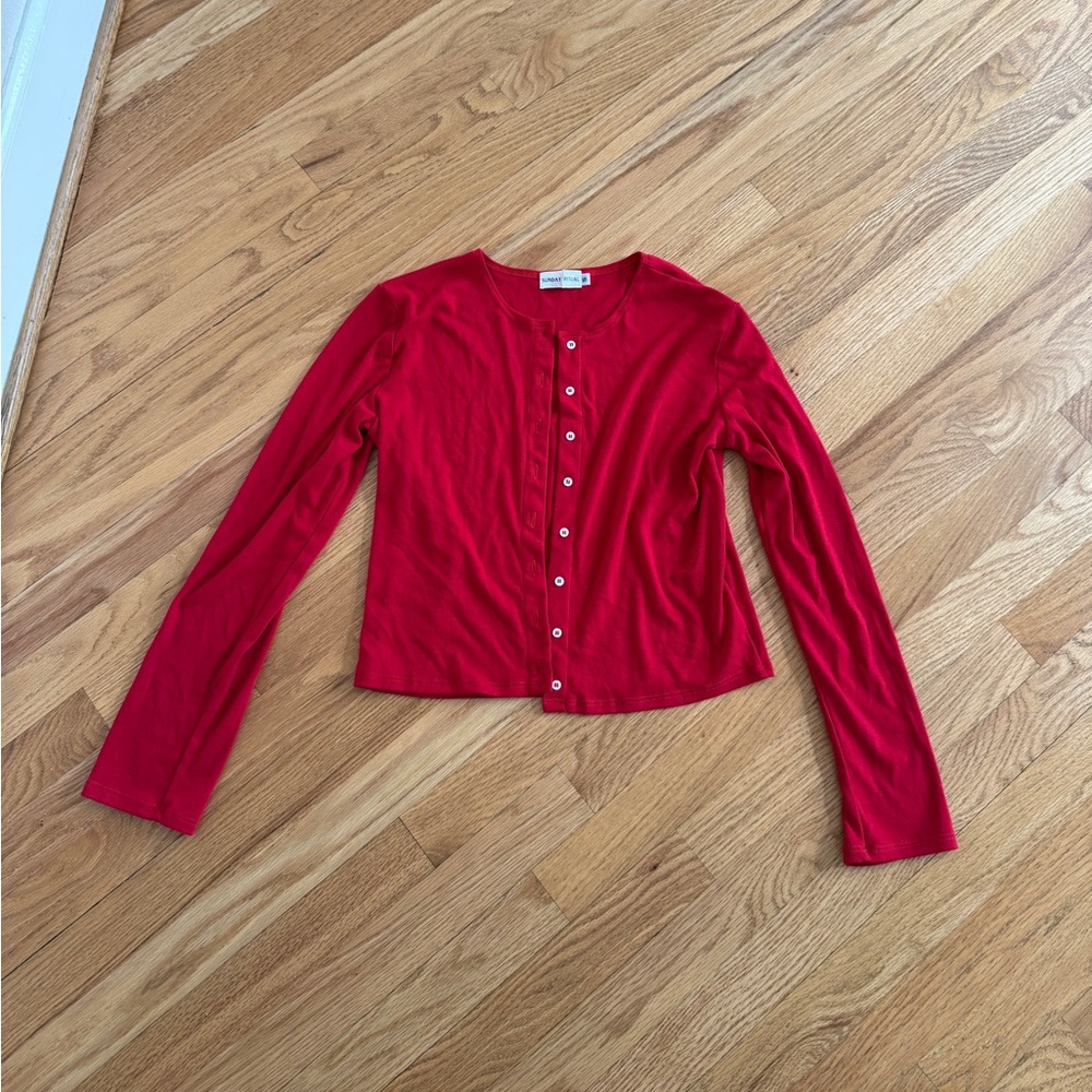 Sunday ritual Elise cardigan red